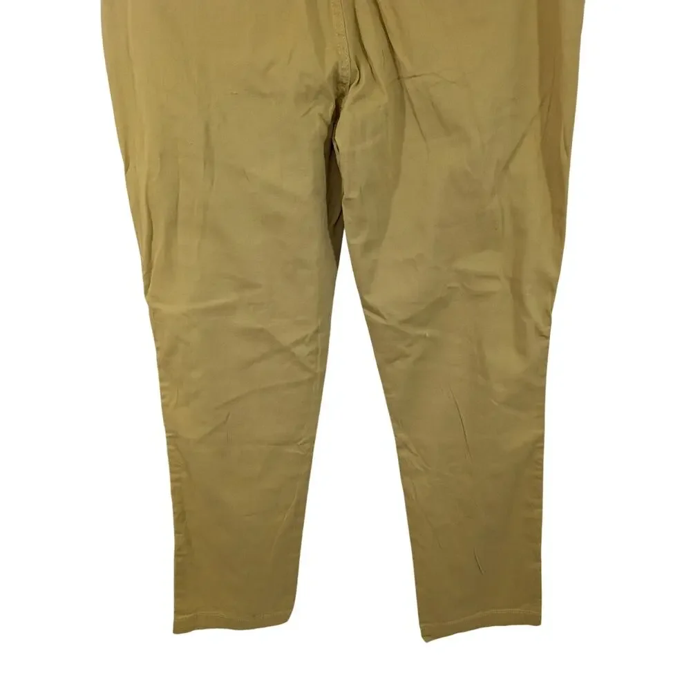 NWT! HALLSTATT/KOHL'S! PALE MUSTARD COTTON HIGH WAIST RELAXED PANTS! SZ 32 X 32